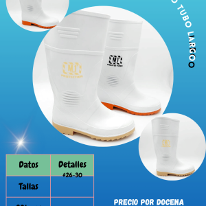 Bota blanca tubo largo caballero