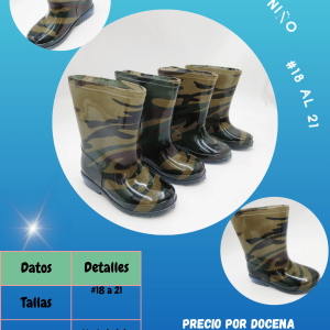 Bota camuflaje niño