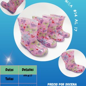 Bota estampada mariposa niña