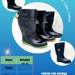 Bota negra tubo largo caballero