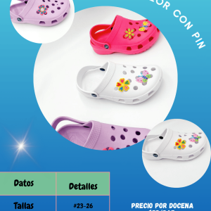 Sandalia Crocs 1 color con pin dama